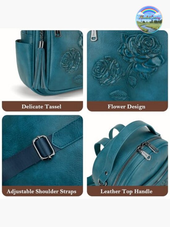 Embossed Vegan Leather Mini Backpack Purse Fashion Backpack Daypack Shoulder main image 6